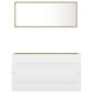 vidaXL Set de muebles de baño 2 piezas contrachapada blanco roble