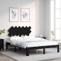 vidaXL Estructura cama de matrimonio con cabecero madera maciza negro vidaXL Estructura cama de matrimonio con cabecero madera maciza negro