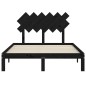 vidaXL Estructura cama de matrimonio con cabecero madera maciza negro vidaXL Estructura cama de matrimonio con cabecero madera maciza negro