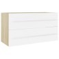 vidaXL Set de muebles de baño 2 piezas contrachapada blanco roble