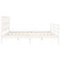 vidaXL Estructura de cama con cabecero madera maciza blanco 200x200 cm vidaXL Estructura de cama con cabecero madera maciza blanco 200x200 cm