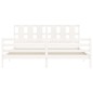 vidaXL Estructura de cama con cabecero madera maciza blanco 200x200 cm vidaXL Estructura de cama con cabecero madera maciza blanco 200x200 cm