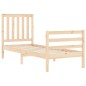 vidaXL Estructura de cama individual con cabecero madera maciza