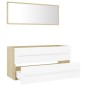 vidaXL Set de muebles de baño 2 pzas madera contrachapada blanco roble vidaXL Set de muebles de baño 2 pzas madera contrachapada blanco roble