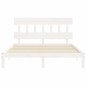 vidaXL Estructura de cama matrimonio con cabecero madera maciza blanco vidaXL Estructura de cama matrimonio con cabecero madera maciza blanco