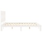 vidaXL Estructura de cama matrimonio con cabecero madera maciza blanco vidaXL Estructura de cama matrimonio con cabecero madera maciza blanco