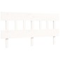 vidaXL Estructura de cama matrimonio con cabecero madera maciza blanco vidaXL Estructura de cama matrimonio con cabecero madera maciza blanco