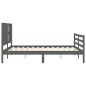 vidaXL Estructura de cama con cabecero madera maciza gris 160x200 cm vidaXL Estructura de cama con cabecero madera maciza gris 160x200 cm