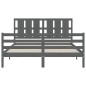 vidaXL Estructura de cama con cabecero madera maciza gris 160x200 cm vidaXL Estructura de cama con cabecero madera maciza gris 160x200 cm