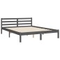 vidaXL Estructura de cama con cabecero madera maciza gris 160x200 cm vidaXL Estructura de cama con cabecero madera maciza gris 160x200 cm