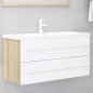 vidaXL Set de muebles de baño 2 pzas madera contrachapada blanco roble vidaXL Set de muebles de baño 2 pzas madera contrachapada blanco roble
