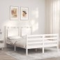 vidaXL Estructura de cama con cabecero madera maciza blanco 140x190 cm vidaXL Estructura de cama con cabecero madera maciza blanco 140x190 cm