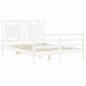 vidaXL Estructura de cama con cabecero madera maciza blanco 140x190 cm vidaXL Estructura de cama con cabecero madera maciza blanco 140x190 cm