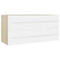 vidaXL Set de muebles de baño 2 pzas madera contrachapada blanco roble vidaXL Set de muebles de baño 2 pzas madera contrachapada blanco roble
