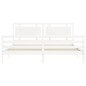 vidaXL Estructura de cama con cabecero madera maciza blanco 200x200 cm