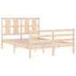vidaXL Estructura de cama con cabecero madera maciza 140x200 cm