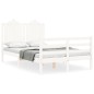 vidaXL Estructura de cama con cabecero madera maciza blanco 120x200 cm vidaXL Estructura de cama con cabecero madera maciza blanco 120x200 cm