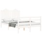 vidaXL Estructura de cama con cabecero madera maciza blanco 120x200 cm vidaXL Estructura de cama con cabecero madera maciza blanco 120x200 cm
