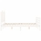 vidaXL Estructura de cama con cabecero madera maciza blanco 120x200 cm vidaXL Estructura de cama con cabecero madera maciza blanco 120x200 cm