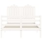 vidaXL Estructura de cama con cabecero madera maciza blanco 120x200 cm vidaXL Estructura de cama con cabecero madera maciza blanco 120x200 cm