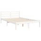 vidaXL Estructura de cama con cabecero madera maciza blanco 120x200 cm vidaXL Estructura de cama con cabecero madera maciza blanco 120x200 cm