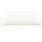 vidaXL Estructura de cama con cabecero madera maciza blanco 200x200 cm vidaXL Estructura de cama con cabecero madera maciza blanco 200x200 cm