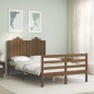 vidaXL Estructura de cama matrimonio con cabecero madera marrón miel vidaXL Estructura de cama matrimonio con cabecero madera marrón miel