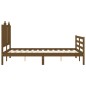 vidaXL Estructura de cama matrimonio con cabecero madera marrón miel vidaXL Estructura de cama matrimonio con cabecero madera marrón miel