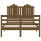vidaXL Estructura de cama matrimonio con cabecero madera marrón miel vidaXL Estructura de cama matrimonio con cabecero madera marrón miel