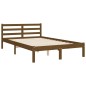 vidaXL Estructura de cama matrimonio con cabecero madera marrón miel vidaXL Estructura de cama matrimonio con cabecero madera marrón miel