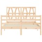 vidaXL Estructura de cama con cabecero madera maciza 140x200 cm vidaXL Estructura de cama con cabecero madera maciza 140x200 cm