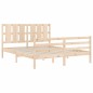 vidaXL Estructura de cama de matrimonio con cabecero madera maciza