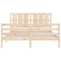 vidaXL Estructura de cama de matrimonio con cabecero madera maciza