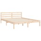 vidaXL Estructura de cama de matrimonio con cabecero madera maciza