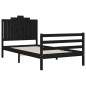 vidaXL Estructura de cama con cabecero madera maciza negro 100x200 cm vidaXL Estructura de cama con cabecero madera maciza negro 100x200 cm