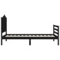 vidaXL Estructura de cama con cabecero madera maciza negro 100x200 cm vidaXL Estructura de cama con cabecero madera maciza negro 100x200 cm