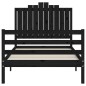 vidaXL Estructura de cama con cabecero madera maciza negro 100x200 cm vidaXL Estructura de cama con cabecero madera maciza negro 100x200 cm