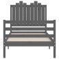 vidaXL Estructura de cama con cabecero madera maciza gris 90x200 cm