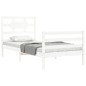 vidaXL Estructura de cama con cabecero madera maciza blanco vidaXL Estructura de cama con cabecero madera maciza blanco