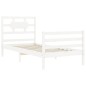 vidaXL Estructura de cama con cabecero madera maciza blanco vidaXL Estructura de cama con cabecero madera maciza blanco