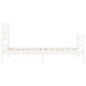vidaXL Estructura de cama con cabecero madera maciza blanco vidaXL Estructura de cama con cabecero madera maciza blanco
