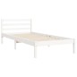 vidaXL Estructura de cama con cabecero madera maciza blanco vidaXL Estructura de cama con cabecero madera maciza blanco