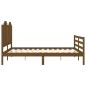 vidaXL Estructura de cama matrimonio con cabecero madera marrón miel vidaXL Estructura de cama matrimonio con cabecero madera marrón miel