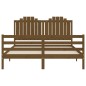 vidaXL Estructura de cama matrimonio con cabecero madera marrón miel vidaXL Estructura de cama matrimonio con cabecero madera marrón miel