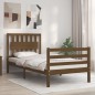 vidaXL Estructura cama con cabecero madera maciza marrón miel 90x200cm