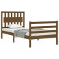 vidaXL Estructura cama con cabecero madera maciza marrón miel 90x200cm