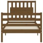 vidaXL Estructura cama con cabecero madera maciza marrón miel 90x200cm