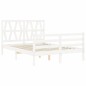 vidaXL Estructura de cama con cabecero madera maciza blanco 140x190 cm