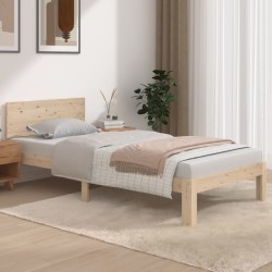 vidaXL Estructura de cama madera maciza 90x190 cm