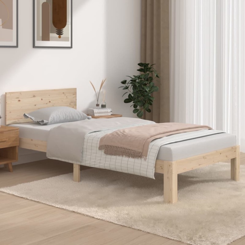 vidaXL Estructura de cama madera maciza 90x190 cm vidaXL Estructura de cama madera maciza 90x190 cm